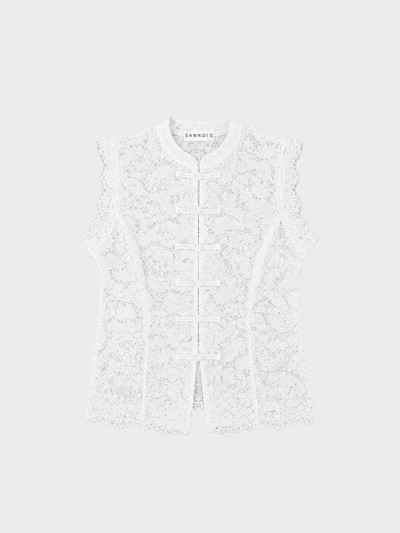 Blonde Qipao Top White