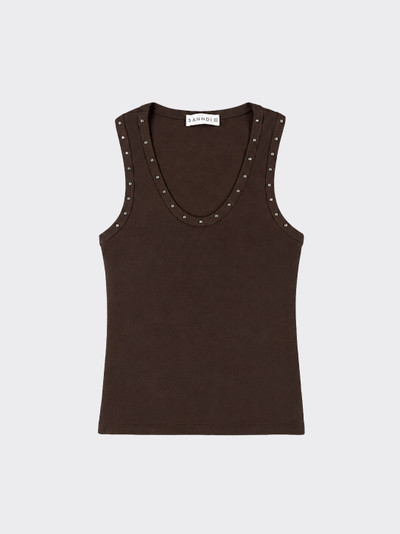Tank top with stud details brown