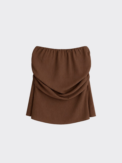 Bandeau top with ruching brown