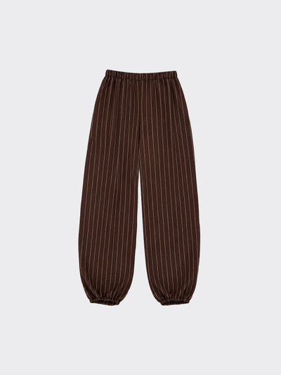 Fluid striped harem pants Brown