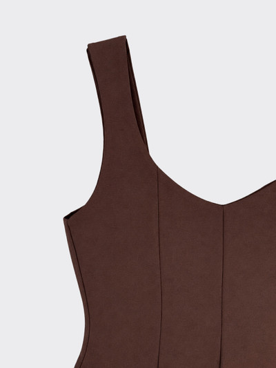 Structured peplum top brown with v neck
