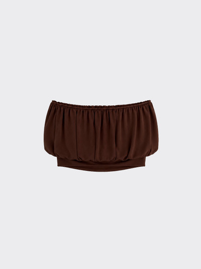 Cropped ballon top brown