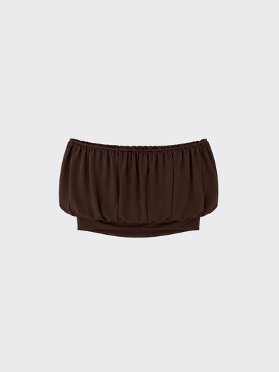 Cropped ballon top brown