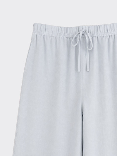 Fluid wide leg linen effect pants light blue