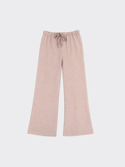 Fluid wide leg linen effect pants pink