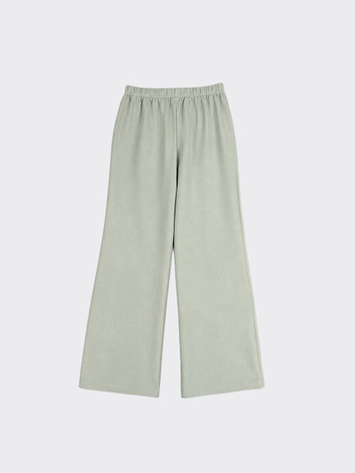Fluid wide leg linen effect pants light green