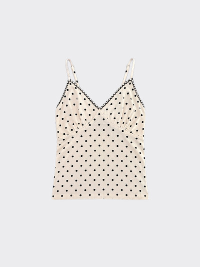 Halter blouse with polka dot print blue