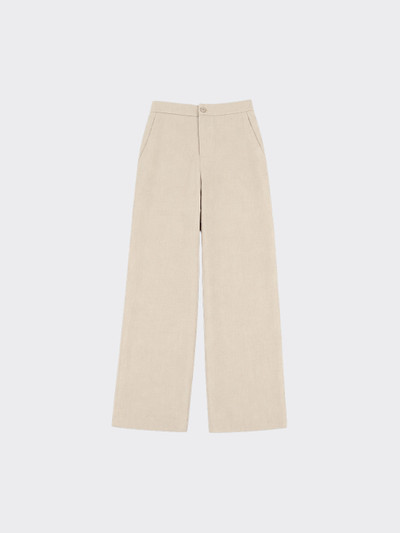 Wide-leg linen flowy trousers with loops taupe