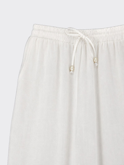 Satin harem pants with hem tied with button white