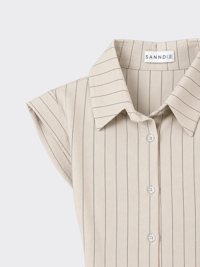 Striped t-shirt, fitted at the back beige