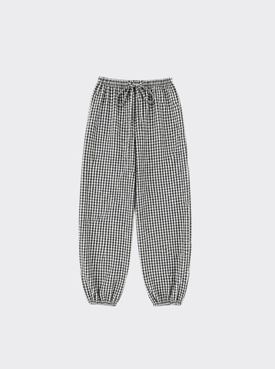 Gingham harem pants black