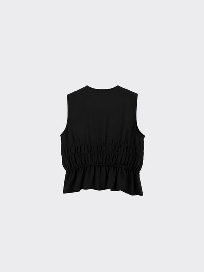 Pleated top with ties in front black