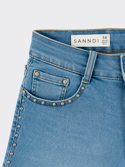 Short denim with studs on sides