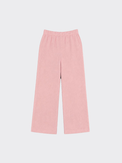 Wide leg linen pants with elastic at back pink