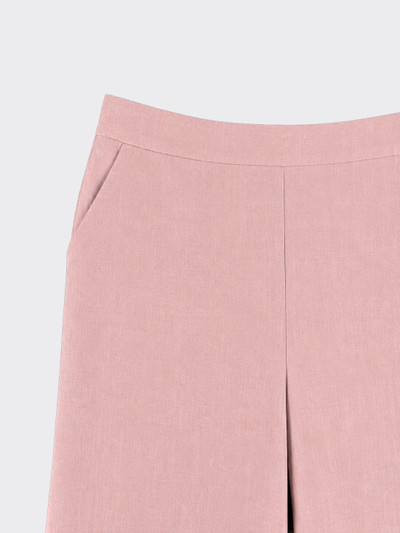 Wide leg linen pants with elastic at back pink