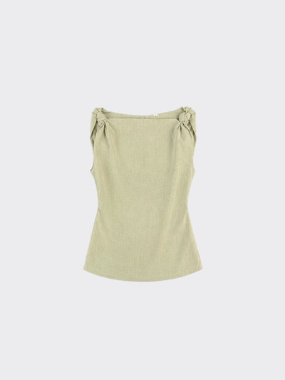 Tank top with knot detail fitted at the back green
