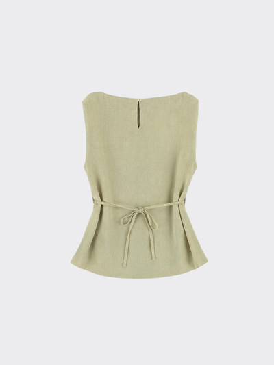 Tank top with knot detail fitted at the back green