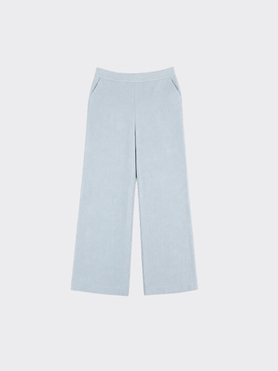 Wide leg linen pants with elastic at back blue
