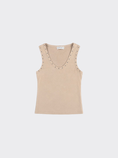 Tank top with stud details beige