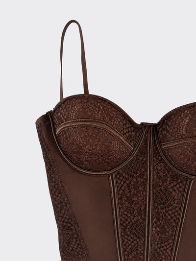 Lace corset top brown
