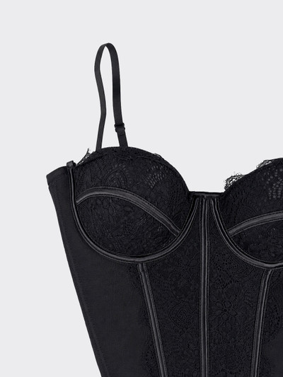 Lace corset top black