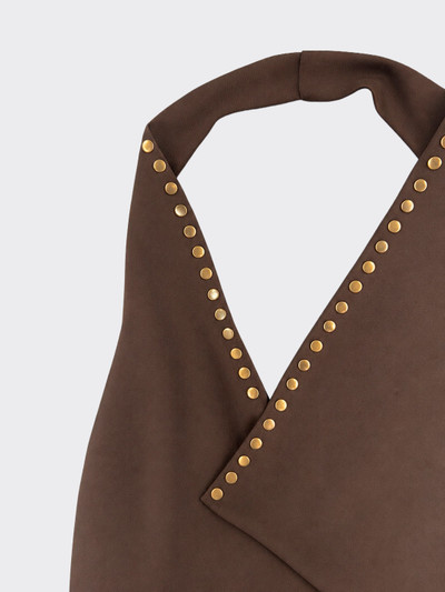 Halter top with studs brown