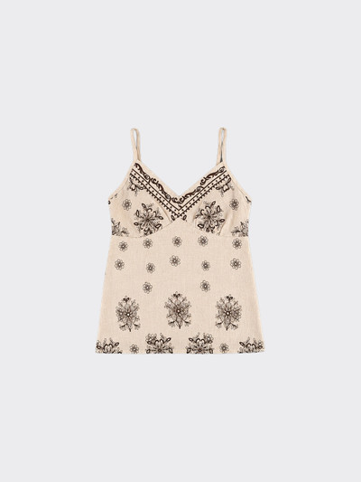 Embroidered combination tank top