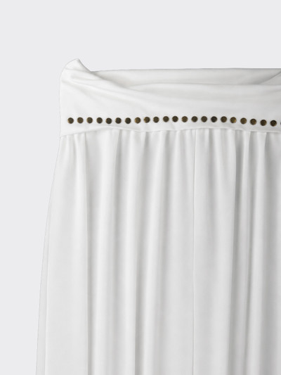 Harem pants with a folded waistband and studs white