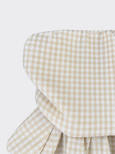 Gingham Bandeau top with ruching beige