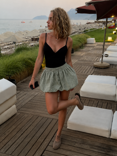Balloon skirt culottes green