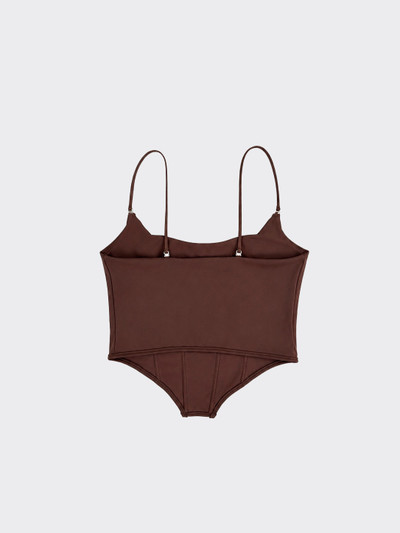 Stretch corset tank top brown