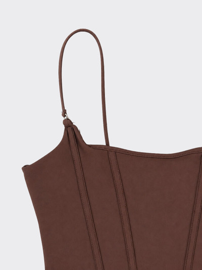 Stretch corset tank top brown