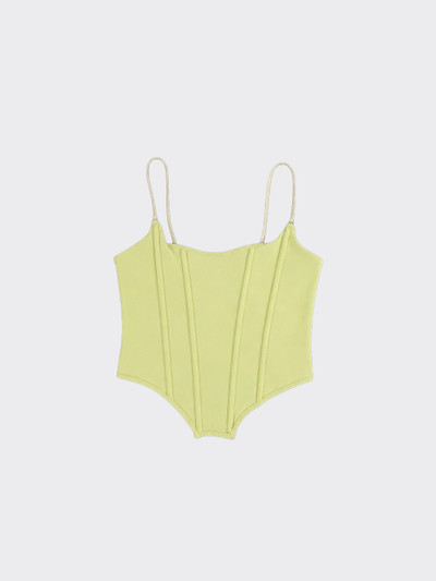 Stretch corset tank top yellow