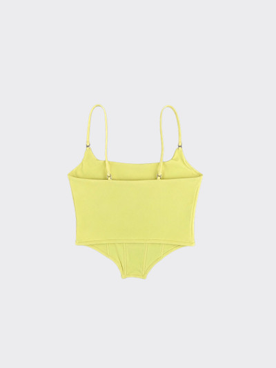 Stretch corset tank top yellow