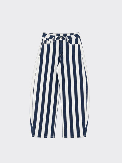 Dark blue striped balloon jeans