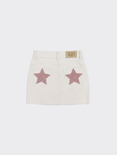 White mini skirt pink star
