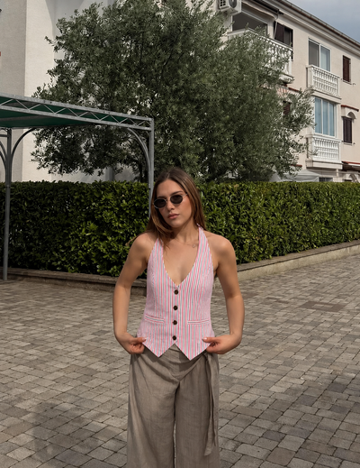 Striped pink vest