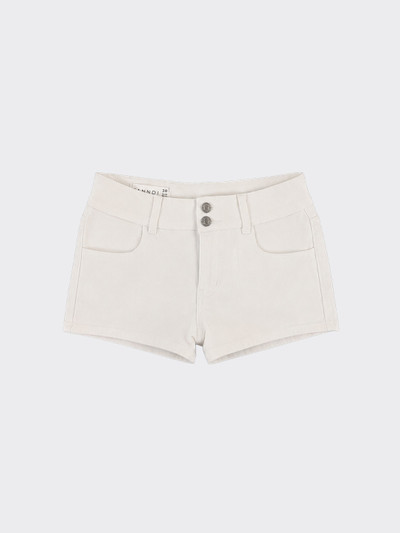 S21 white denim mini shorts