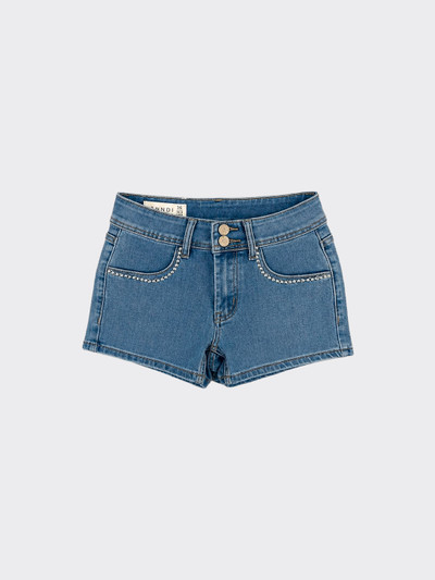 S21 studded denim mini shorts