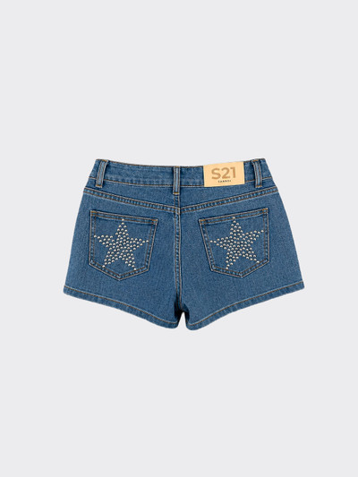 S21 Studded stars denim mini shorts