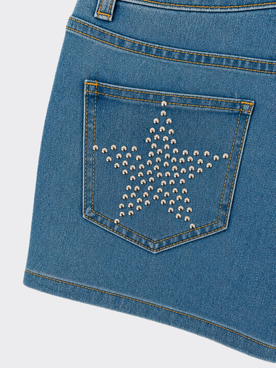 S21 Studded stars denim mini shorts