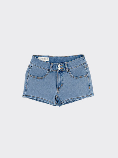 S21 blue denim mini shorts