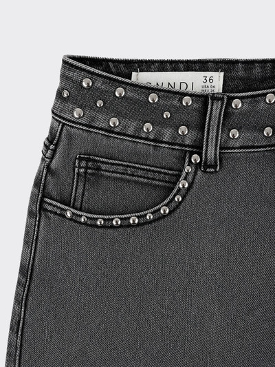 S21 Denim skirt with studs black