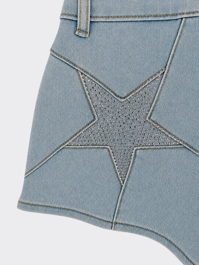 Low-rise micro shorts with glitter star on back