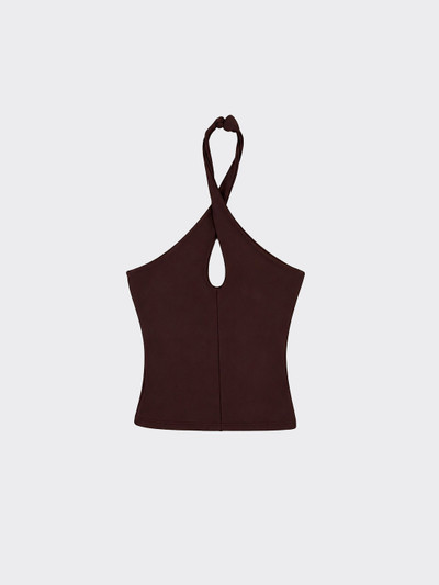 Crisscross halter top brown
