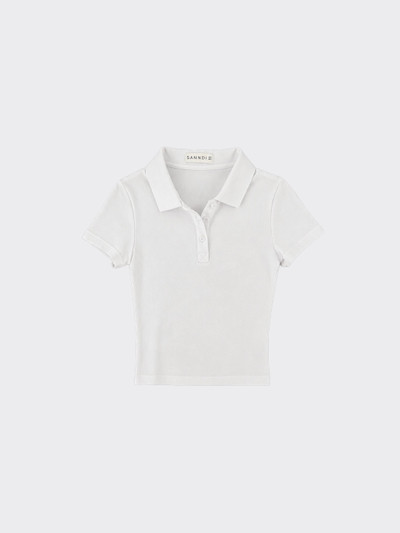 Short-sleeved polo shirt white