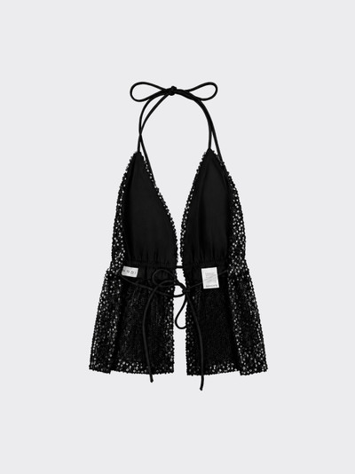 Sequined halter top black