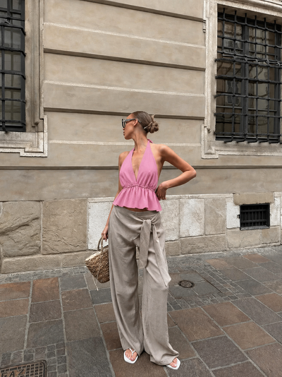 Pink halter top