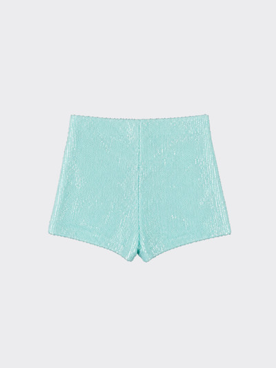 Light blue sequined mini shorts
