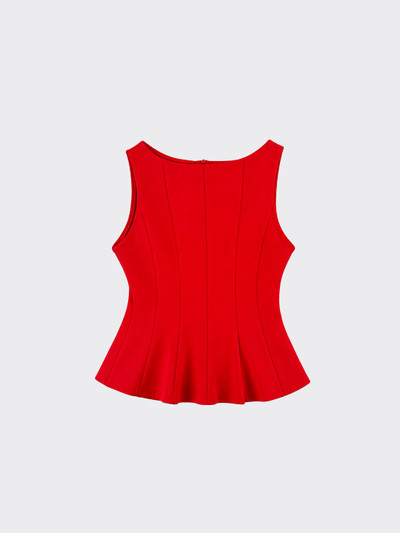 Structured Peplum Top Red